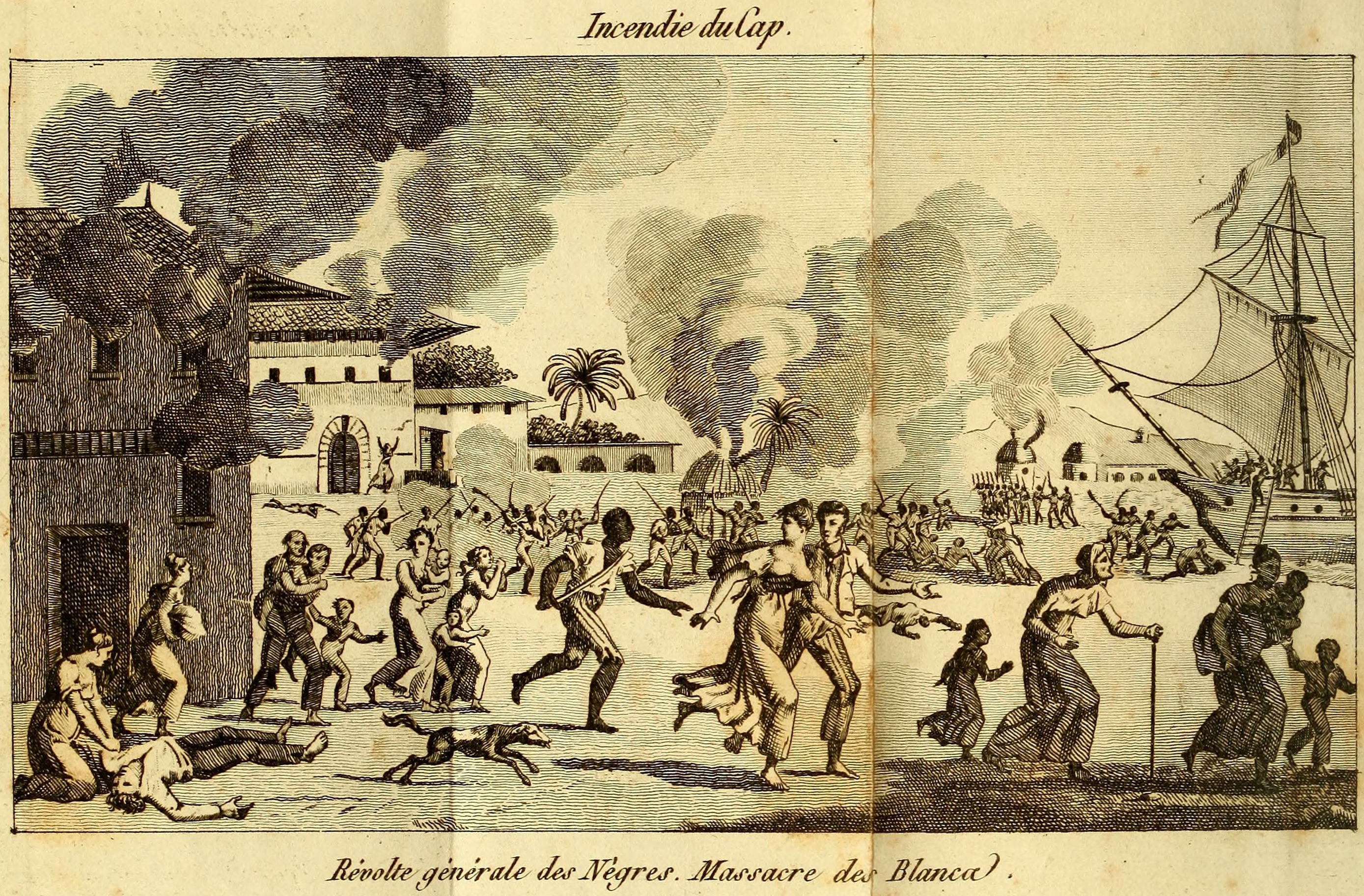 Révolte des esclaves de Saint-Domingue - L'incendie du Cap,©RAE .